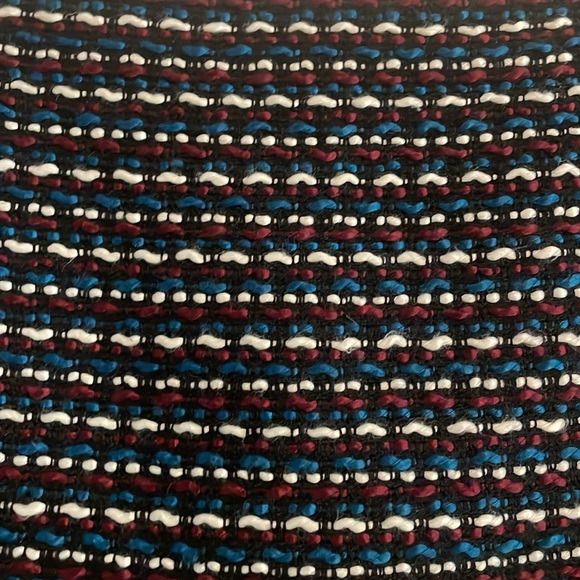 LOFT tweed mini skirt - burgundy, black, while and blue size 10. Zipper closure - Picture 2 of 6